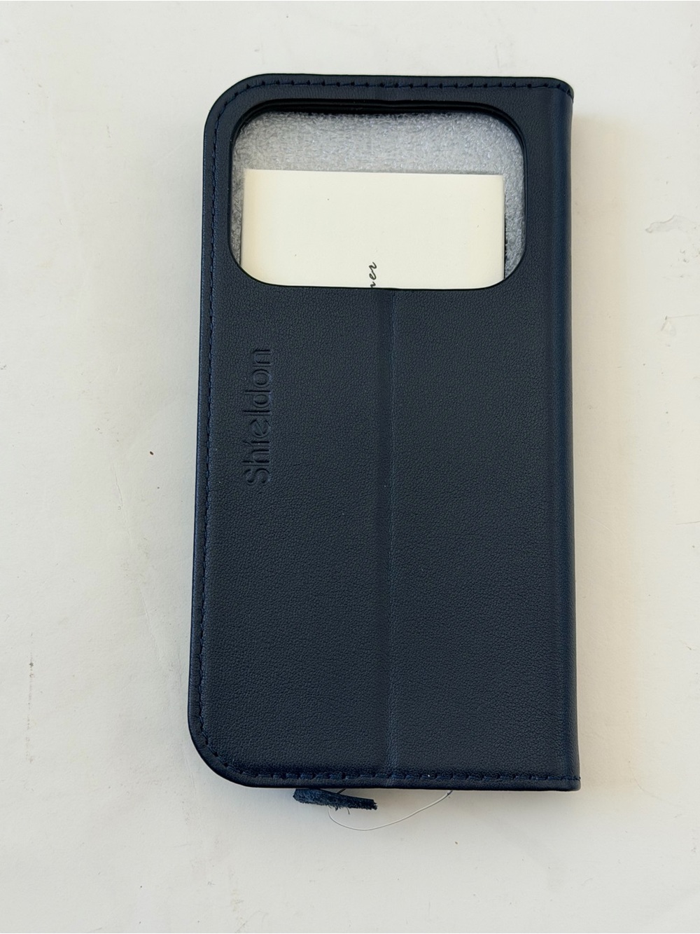 Shieldon Navy Blue Flip Wallet Phone Case with Card Slot IPhone 17 Pro